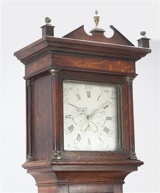 William Clark of Cerne. A George III oak thirty hour longcase clock, 7ft